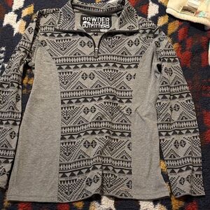 Powder River Gray Aztec Quarter Zip